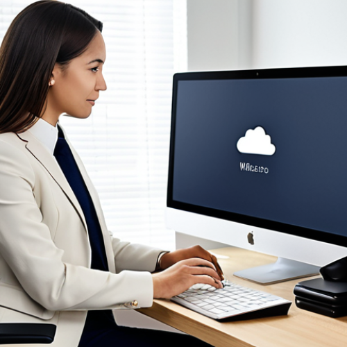A professional individual, fully clothed in a modest business suit, seated at a modern desk in a well-organized home office. The scene features a sleek NAS device, an external hard drive, and a monitor displaying a cloud storage interface, symbolizing a robust multi-backup system. The individual is meticulously organizing digital files, with a calm and diligent expression. The lighting is bright and inviting, showcasing a clean, efficient workspace. perfect anatomy, correct proportions, natural pose, well-formed hands, proper finger count, natural body proportions, professional photography, high quality, safe for work, appropriate content, fully clothed, family-friendly.