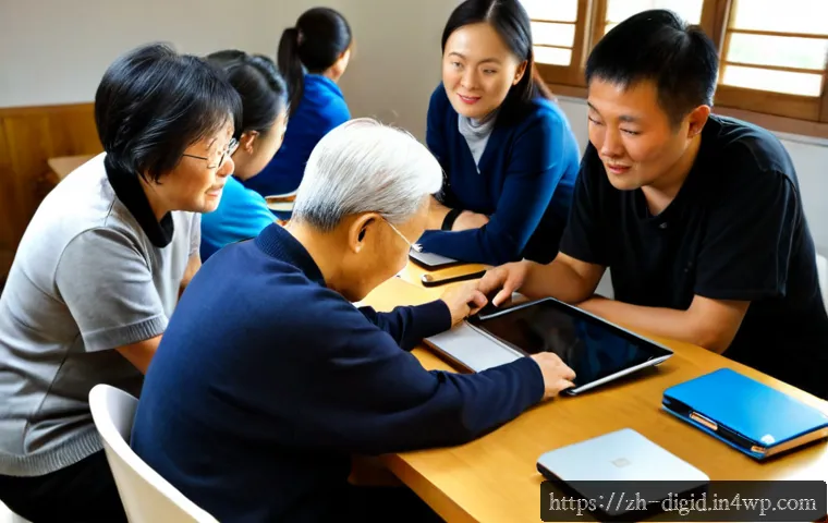 디지털 기억 보존을 위한 포럼 및 커뮤니티 - Photorealistic community workshop on preserving digital memories, diverse Chinese adults and seniors...