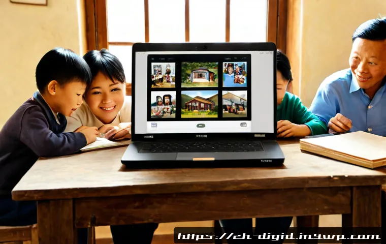 디지털 기억 보존을 위한 크라우드 펀딩 사례 - Photorealistic community crowdfunding scene for digital memory preservation, diverse adults and seni...